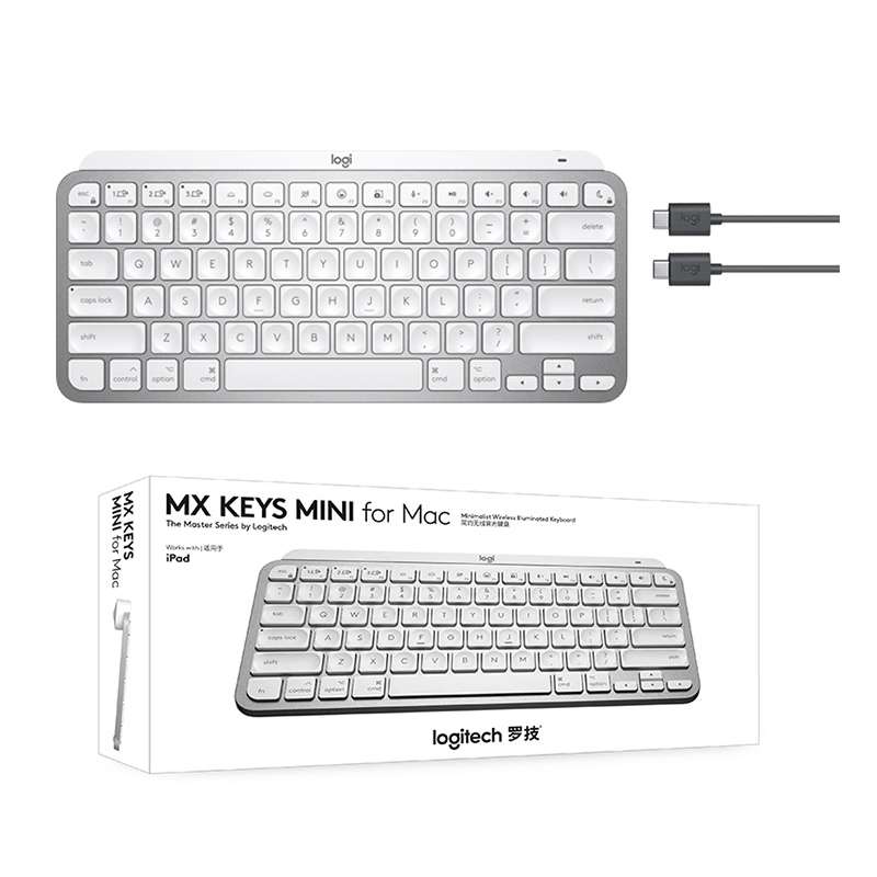 Logitech MX Keys Mini Mac Version Wireless Bluetooth Ultra-thin Smart Backlit Keyboard (Grey)