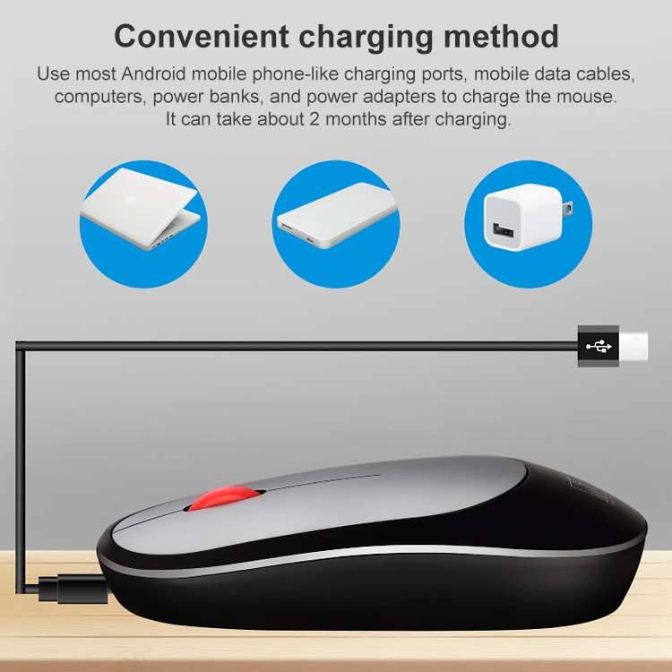 ZGB 360 2.4G Computer Laptop Wireless Chargeable Mini Mouse 1000dpi(Pink)