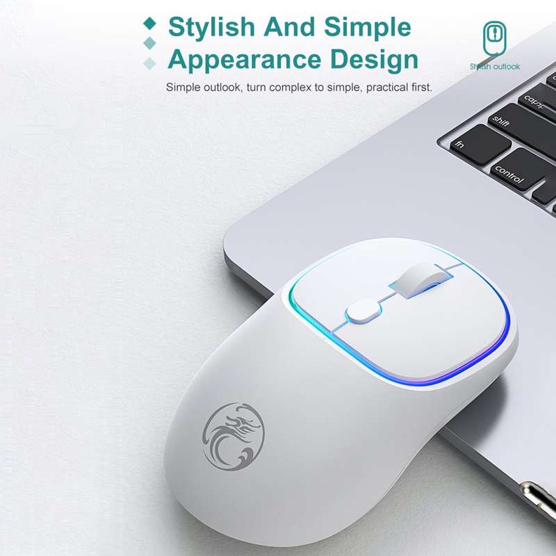 iMICE W-618 Rechargeable 4 Buttons 1600 DPI 2.4GHz Silent Wireless Mouse for Computer PC Laptop (Blu