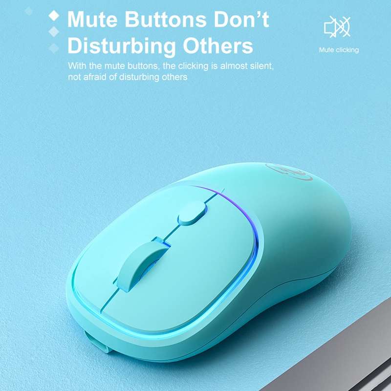 iMICE W-618 Rechargeable 4 Buttons 1600 DPI 2.4GHz Silent Wireless Mouse for Computer PC Laptop (Blu