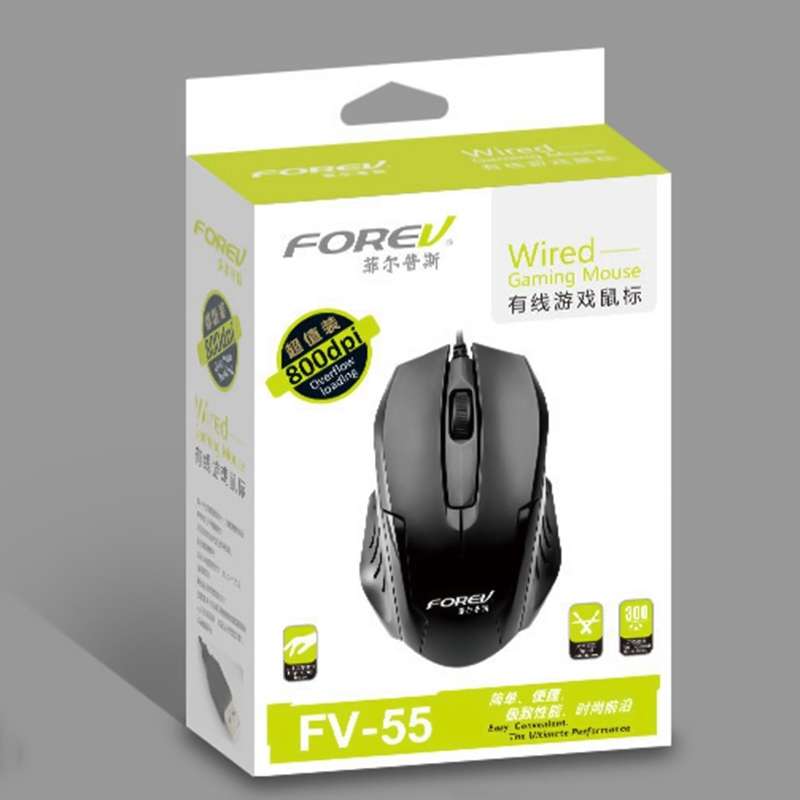 FOREV FV55 1200dpi Wired Gaming Optical Mouse (Black)