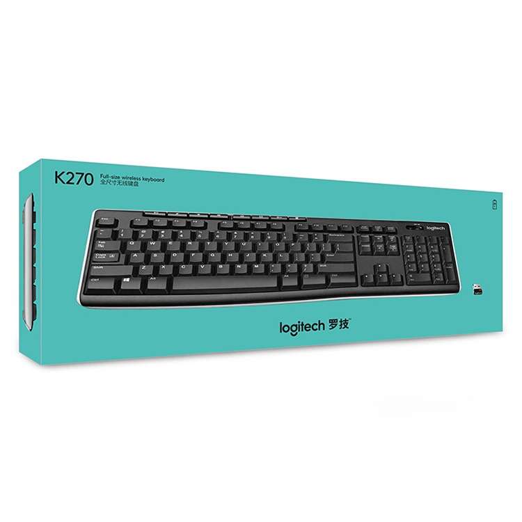 Logitech K270 Single Wireless Ultra-thin Silent Keyboard (Black)