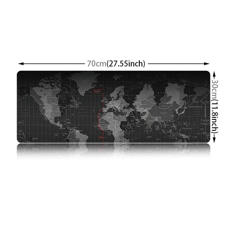 Extended Large Anti-Slip World Map Pattern Soft Rubber Smooth Cloth Surface Game Mouse Pad Keyboard