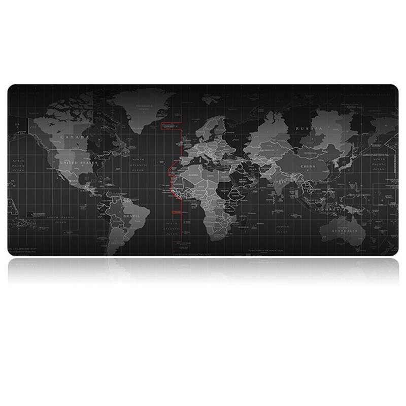 Extended Large Anti-Slip World Map Pattern Soft Rubber Smooth Cloth Surface Game Mouse Pad Keyboard