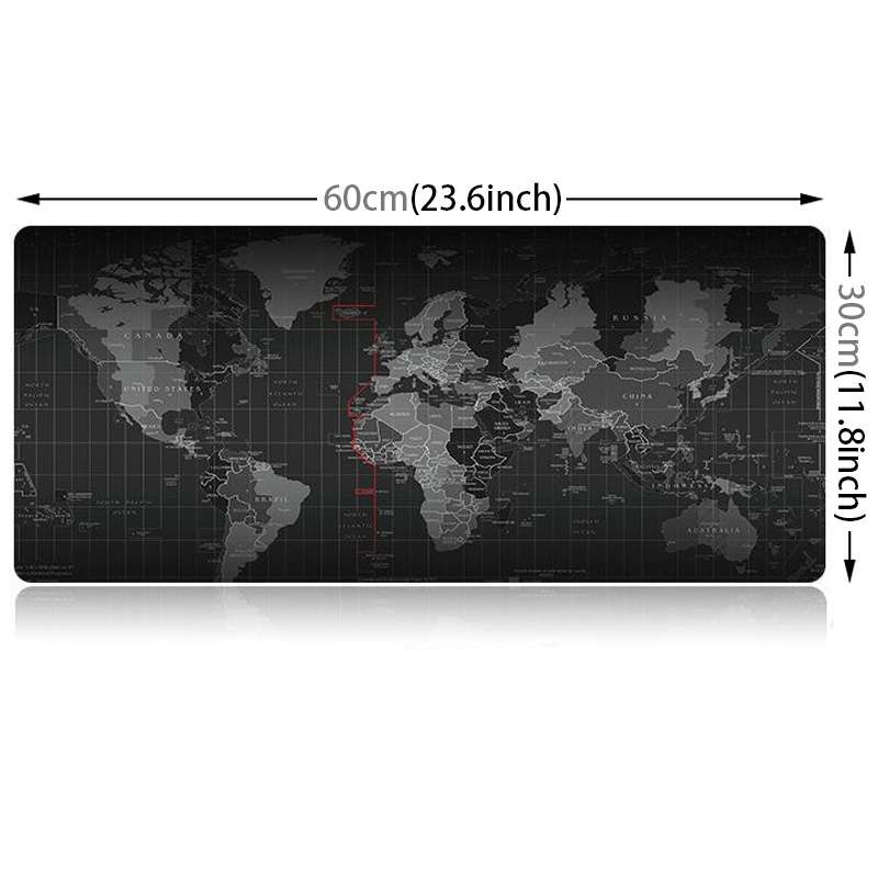 Extended Large Anti-Slip World Map Pattern Soft Rubber Smooth Cloth Surface Game Mouse Pad Keyboard
