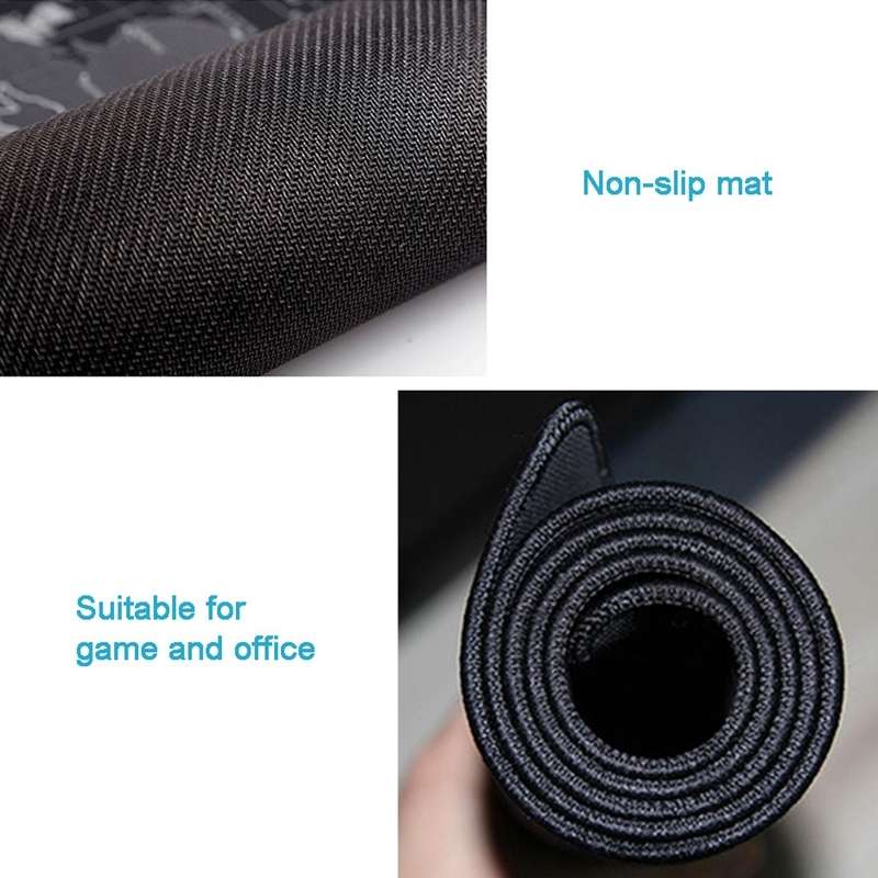 Extended Large Anti-Slip World Map Pattern Soft Rubber Smooth Cloth Surface Game Mouse Pad Keyboard