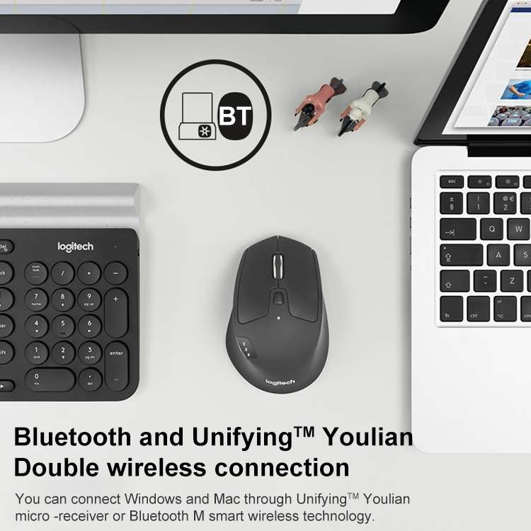 Logitech M720 1000DPI 2.4GHz Wireless Bluetooth Multimode Mouse (Black)