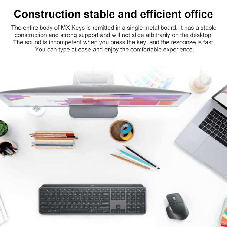 Logitech MX Keys Wireless Bluetooth Silent Keyboard (Black)