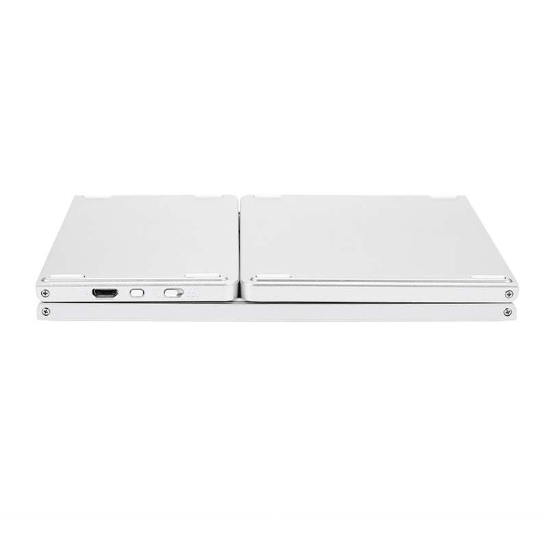B033 Rechargeable 3-Folding 64 Keys Bluetooth Wireless Keyboard with Touchpad(Silver)