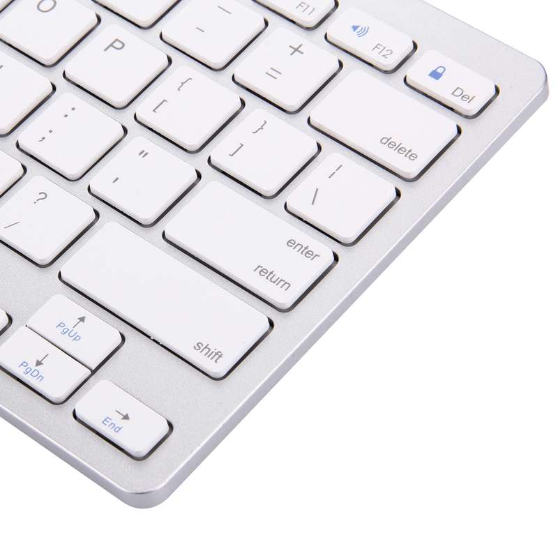 BK-3001 Bluetooth Wireless 78 Keys Ultrathin Keyboard for Windows / iPad / iPhone(Silver)
