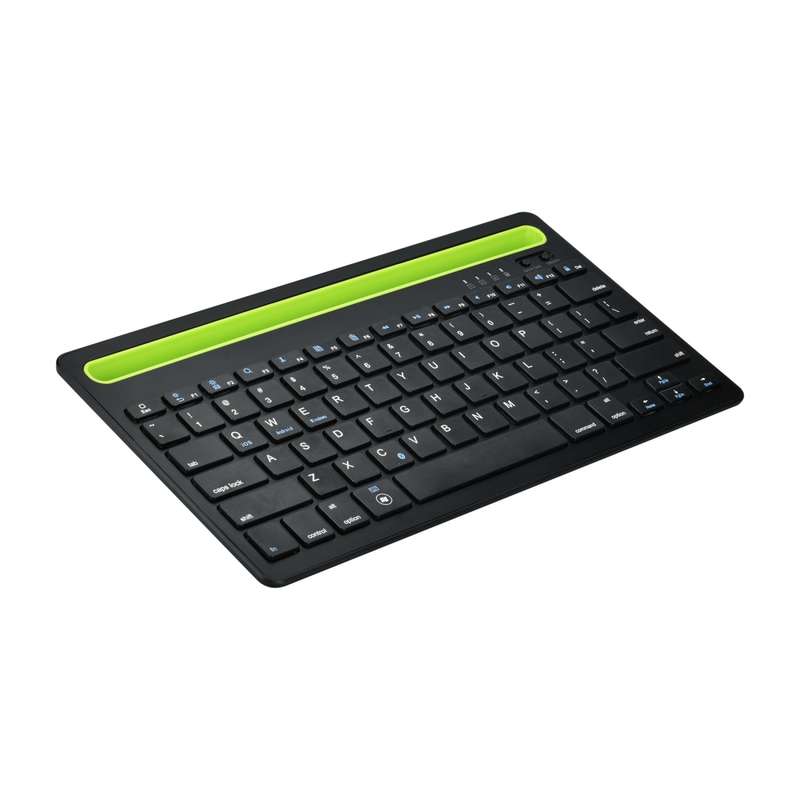 B908 Ultra-slim 78 Keys Bluetooth Wireless Keyboard with Concave Mobile Phone Holder (Black)