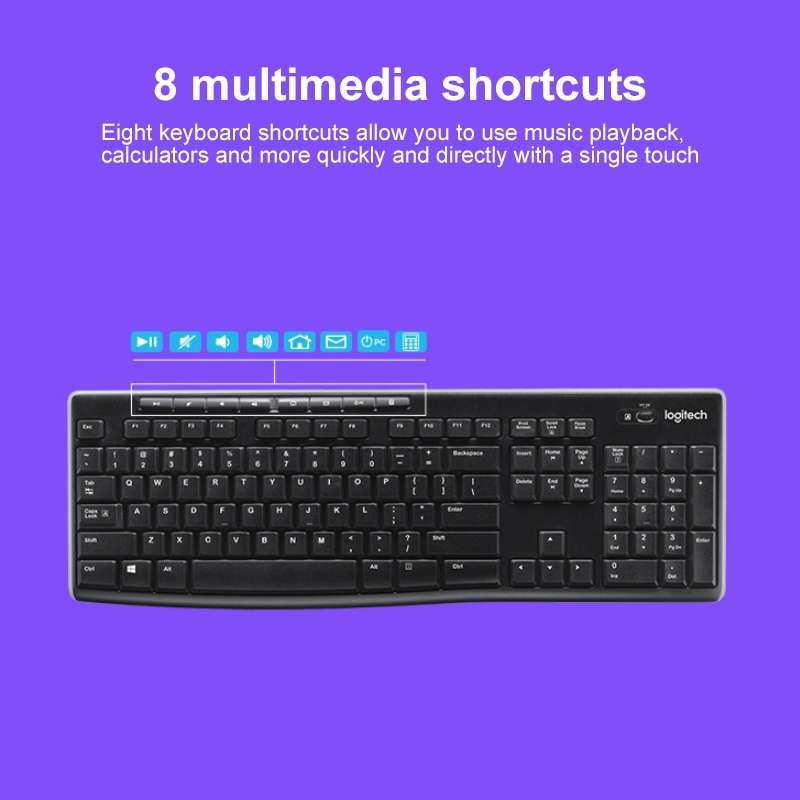 Logitech MK270 2.4GHz Wireless Keyboard + Mouse Set(Black)