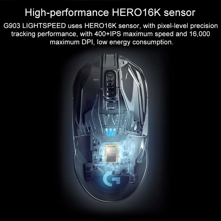 Logitech G903 LIGHTSPEED 16000 DPI 11 Buttons HERO 16K Sensor RGB Backlight Left and Right Hands Uni