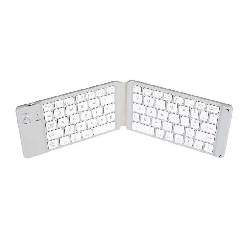 K018 USB Charging Foldable 67 Keys Bluetooth Wireless Keyboard (Silver)