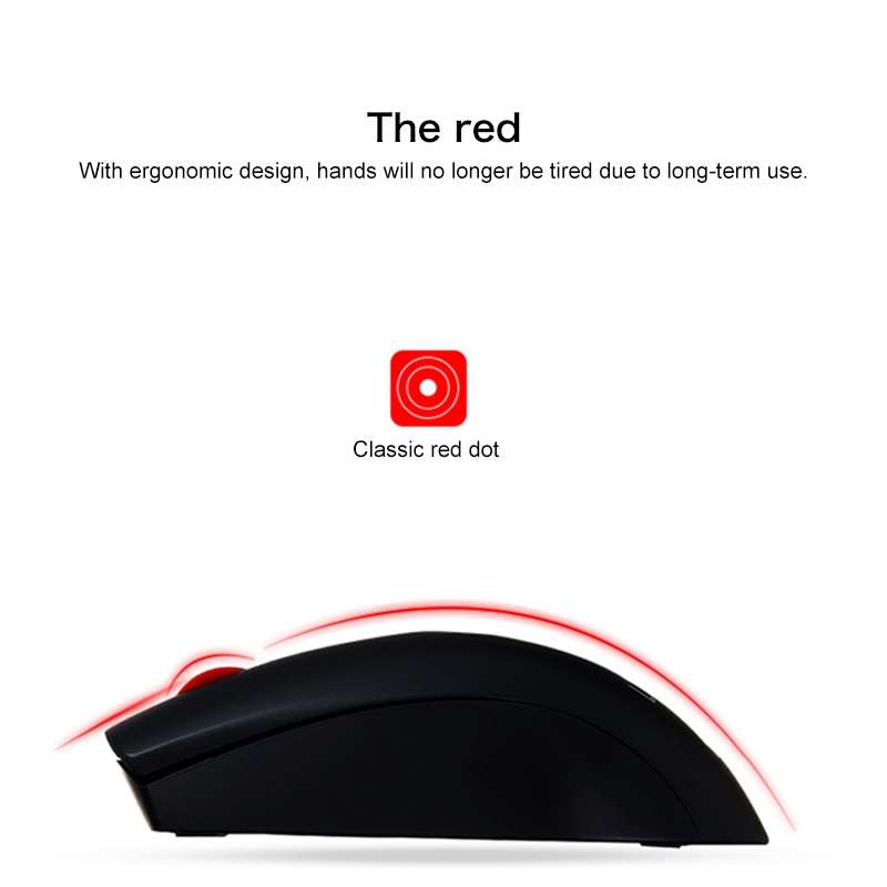 Lenovo M120 Pro Fashion Office Red Dot Wireless Mouse (Black)