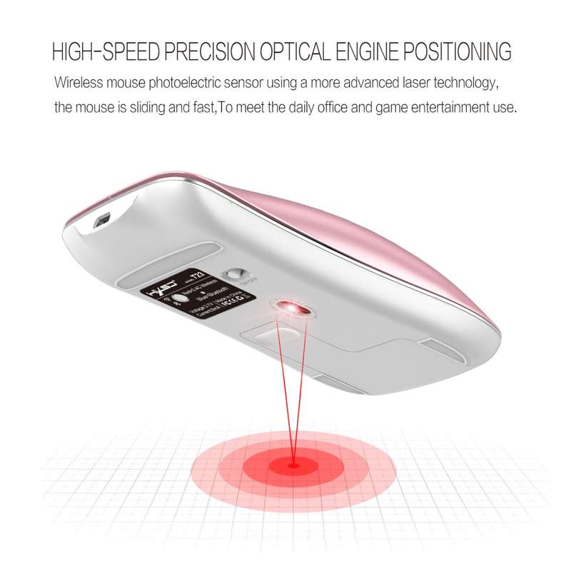 HXSJ T23F Bluetooth + 2.4GHz Wireless Dual Modes 4-Keys 1600 DPI Adjustable Ergonomics Optical Mouse