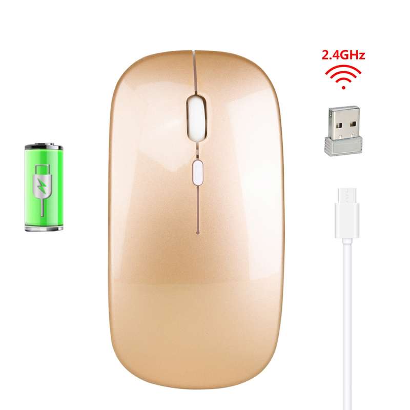 HXSJ M80 2.4GHz Wireless 1600DPI Three-speed Adjustable Optical Mute Mouse (White)