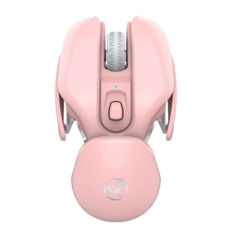 HXSJ T37 2.4GHz 1600dpi 3-modes Adjustable Wireless Mute Mouse (Pink)