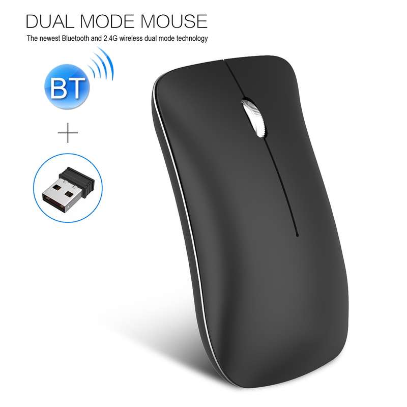 HXSJ T23 Bluetooth + 2.4GHz Wireless Dual Modes 4-Keys 1600 DPI Adjustable Ergonomics Optical Mouse