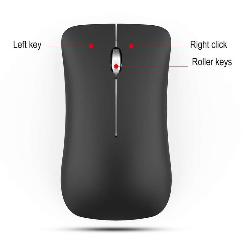 HXSJ T23 Bluetooth + 2.4GHz Wireless Dual Modes 4-Keys 1600 DPI Adjustable Ergonomics Optical Mouse