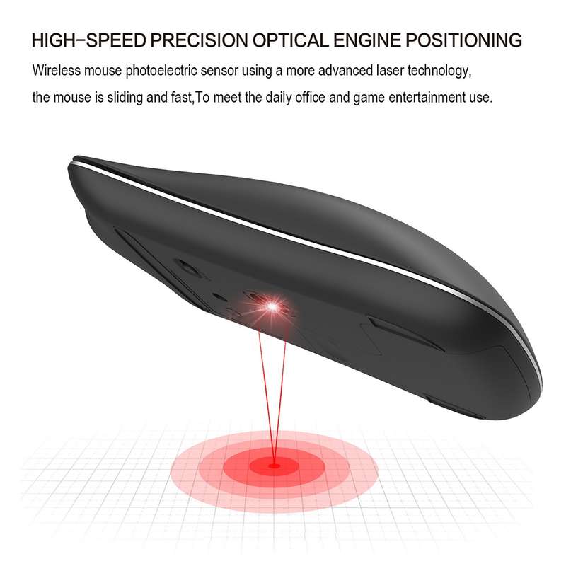 HXSJ T23 Bluetooth + 2.4GHz Wireless Dual Modes 4-Keys 1600 DPI Adjustable Ergonomics Optical Mouse