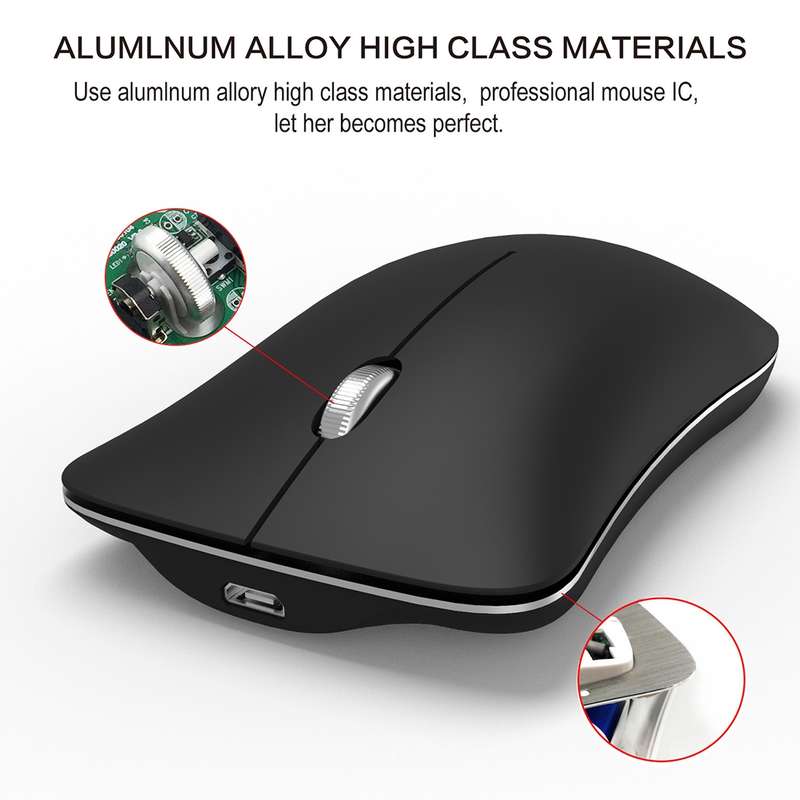 HXSJ T23 Bluetooth + 2.4GHz Wireless Dual Modes 4-Keys 1600 DPI Adjustable Ergonomics Optical Mouse