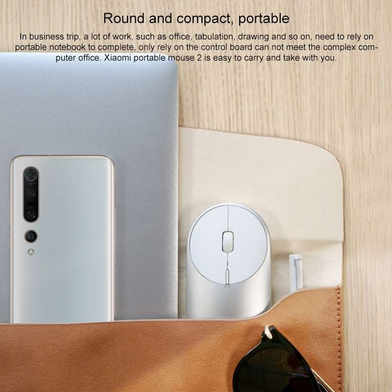 Original Xiaomi Portable Mouse 2 Optical Wireless Bluetooth 4.2 RF 2.4GHz 4000DPI Adjustable Dual Mo