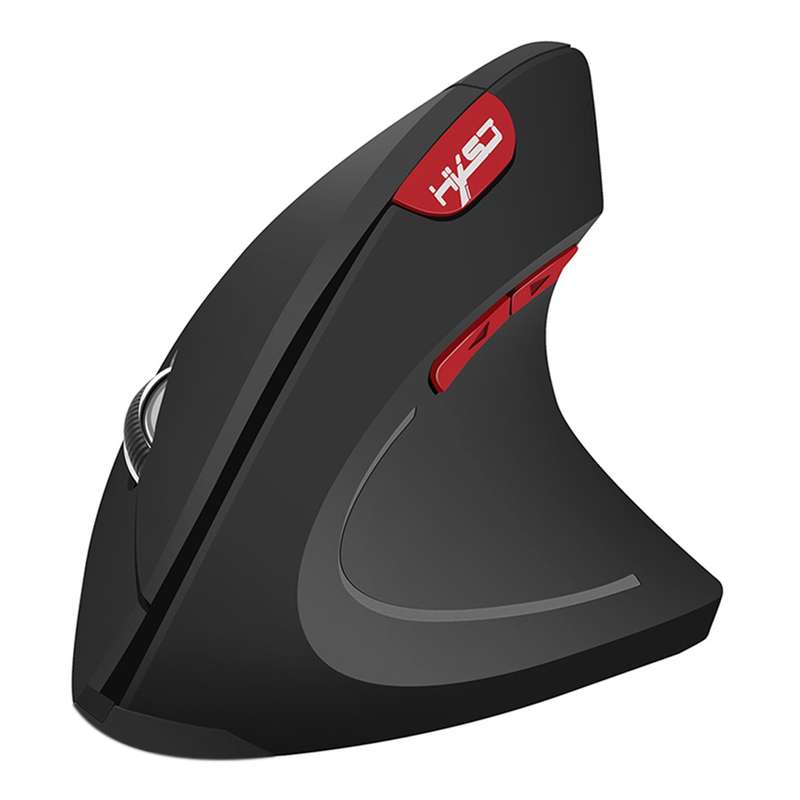 HXSJ T24 6 Buttons 2400 DPI 2.4G Wireless Vertical Ergonomic Mouse with USB Receiver(Grey)