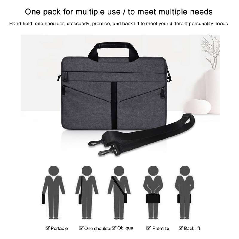 13.3 inch Breathable Wear-resistant Fashion Business Shoulder Handheld Zipper Laptop Bag with Shoul