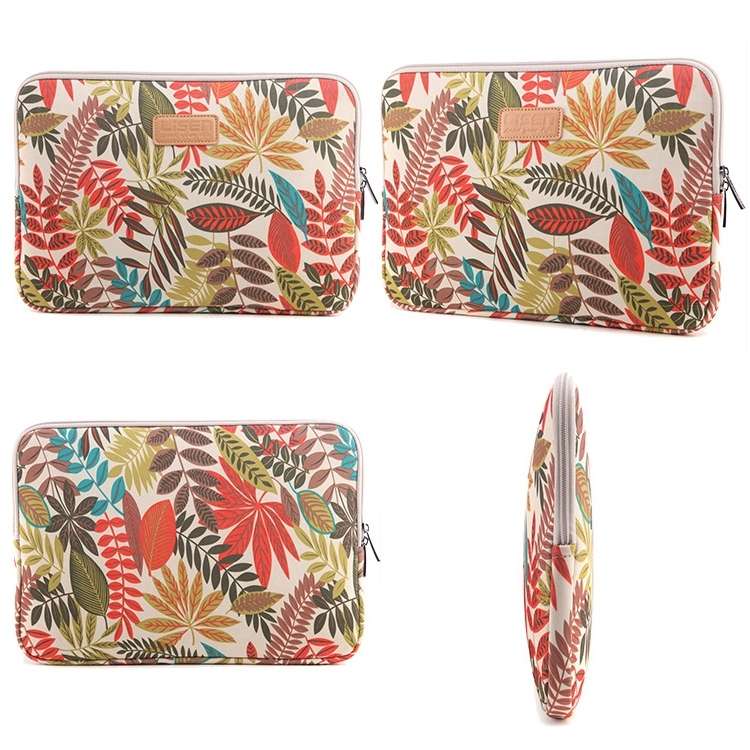 Lisen 11.6 inch Sleeve Case Colorful Leaves Zipper Briefcase Carrying Bag (Black)