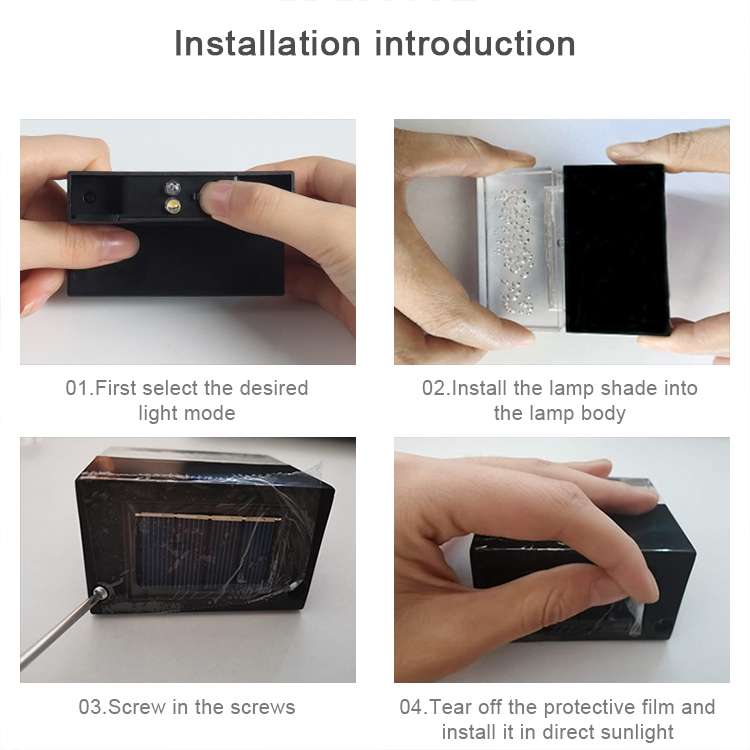 4pcs LED Solar Deck Light Waterproof Garden / Home / Driveway / Stairs / Outside Wall