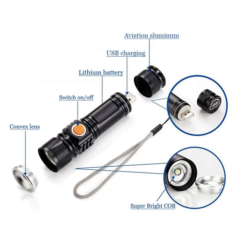 Ultra Bright Rechargeable LED Torch Flashlight