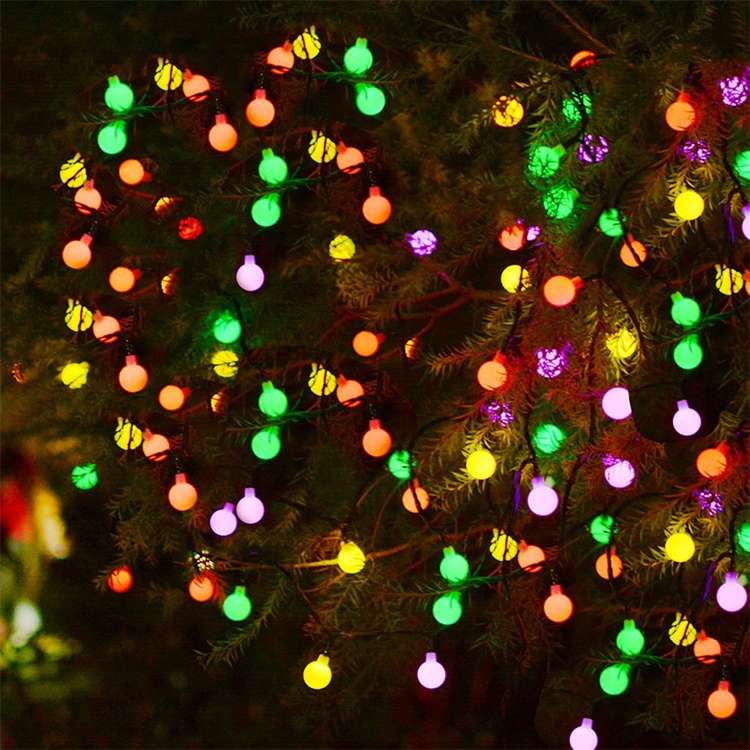 Ball Shape 30 LEDs Outdoor Waterproof Christmas Festival Decoration Solar Lamp String(Colour)