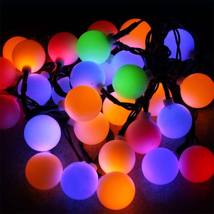 Ball Shape 30 LEDs Outdoor Waterproof Christmas Festival Decoration Solar Lamp String(Colour)