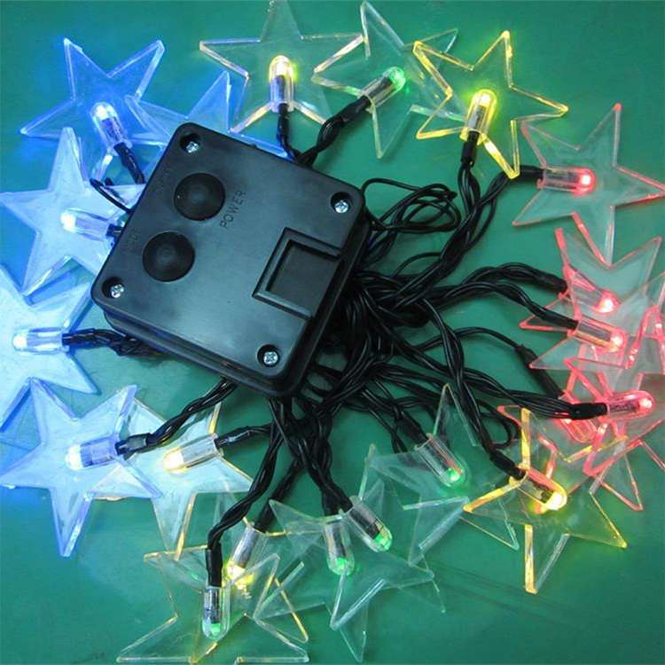 Star Shape 20 LEDs Outdoor Garden Christmas Festival Decoration Solar Lamp String(Warm White)