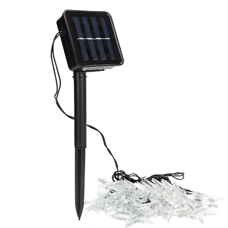 Star Shape 20 LEDs Outdoor Garden Christmas Festival Decoration Solar Lamp String(Warm White)