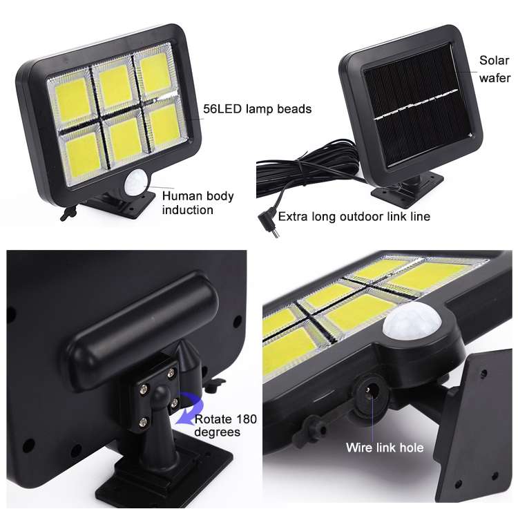 Solar Wall Light Six Grid Separate Human Body Induction Garden Light Waterproof Outdoor Lighting Str