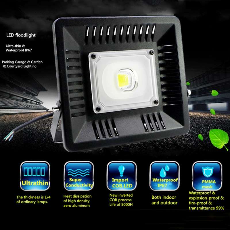 30W Waterproof 3000K Warm White Light LED Floodlight Lamp, Luminous Flux: > 2400LM, PF > 0.9, RA > 8