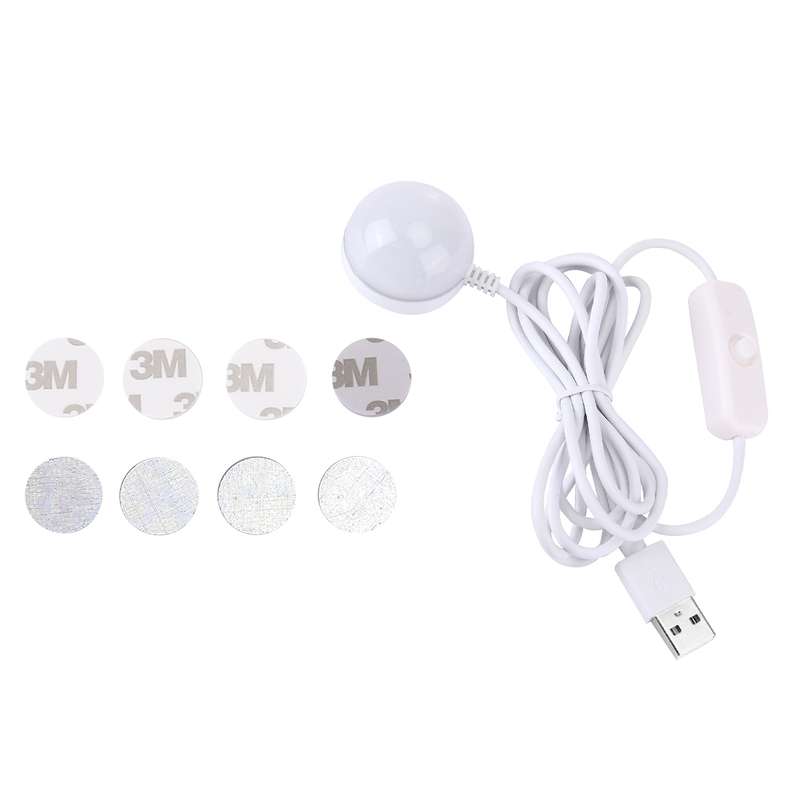 2W USB LED Light Bulb with Magnetic, 5V 140-150Lumens 6LED (White Light)