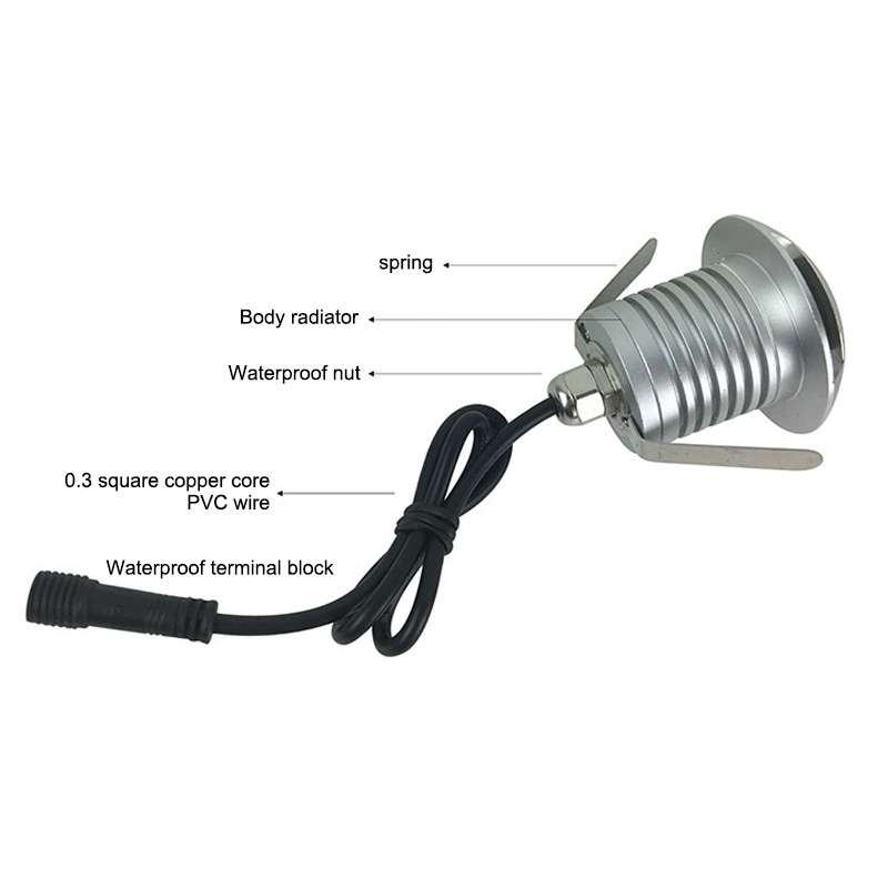 3W LED Embedded Polarized Buried Lamp IP67 Waterproof Turtle Shell Lamp Outdoor Garden Lawn Lamp, Wh