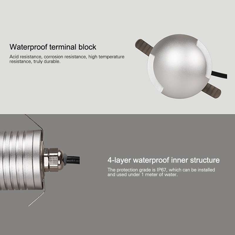 3W LED Embedded Polarized Buried Lamp IP67 Waterproof Turtle Shell Lamp Outdoor Garden Lawn Lamp, Wh