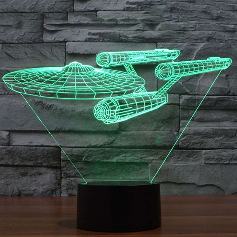 Star Trek Battleship Style 3D Touch Switch Control LED Light , 7 Color Discoloration Creative Visual