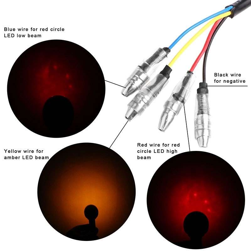 4 PCS DC 12V Motorcycle 13-LED Tail Turn Signal Lamp Indicators Blinker Light, (Yellow + Red Light)