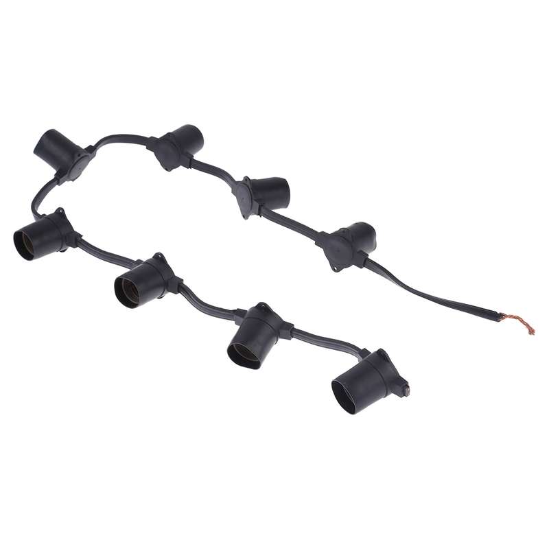 E27 Lamp Holder 8 Heads Hanging Wire Chandelier Lamp Holder Bulb Base Power Cable, Cable Length: 1m