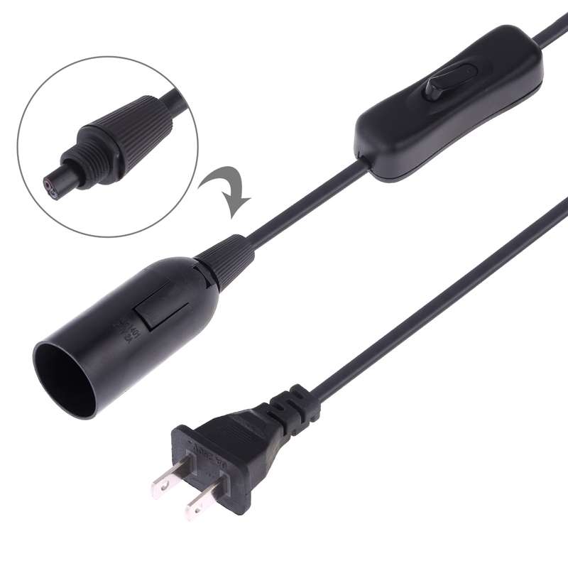 E14 Wire Cap Switch Lamp Holder Chandelier Power Socket with 1.5m Extension Cable, Big UK Plug(White