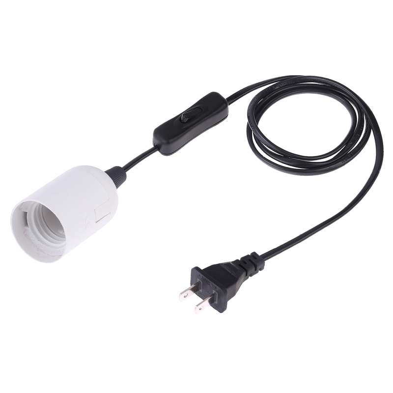 E27 Wire Cap Switch Lamp Holder Chandelier Power Socket with 1.5m Extension Cable, Big UK Plug(White