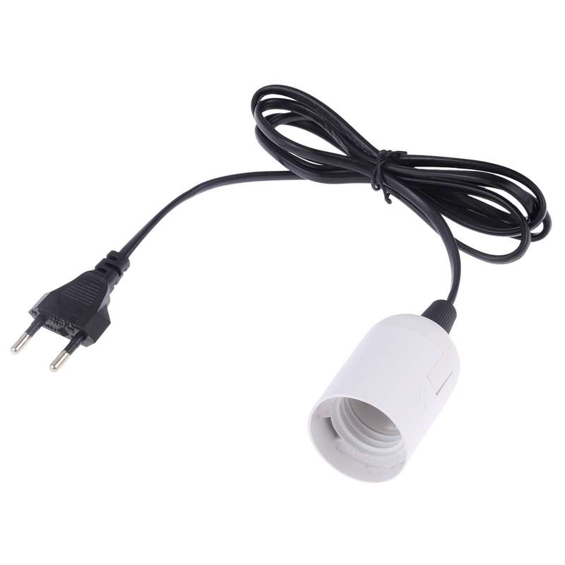 E27 Wire Cap Lamp Holder Chandelier Power Socket with 1.5m Extension Cable, Big UK Plug(Black)