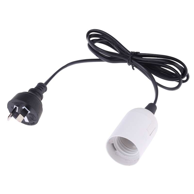 E27 Wire Cap Lamp Holder Chandelier Power Socket with 1.5m Extension Cable, Big UK Plug(Black)