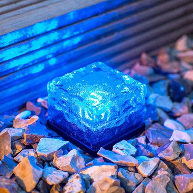 Solar Powered Square Tempered Glass Outdoor LED Buried Light Garden Decoration Lamp IP55 Waterpro...