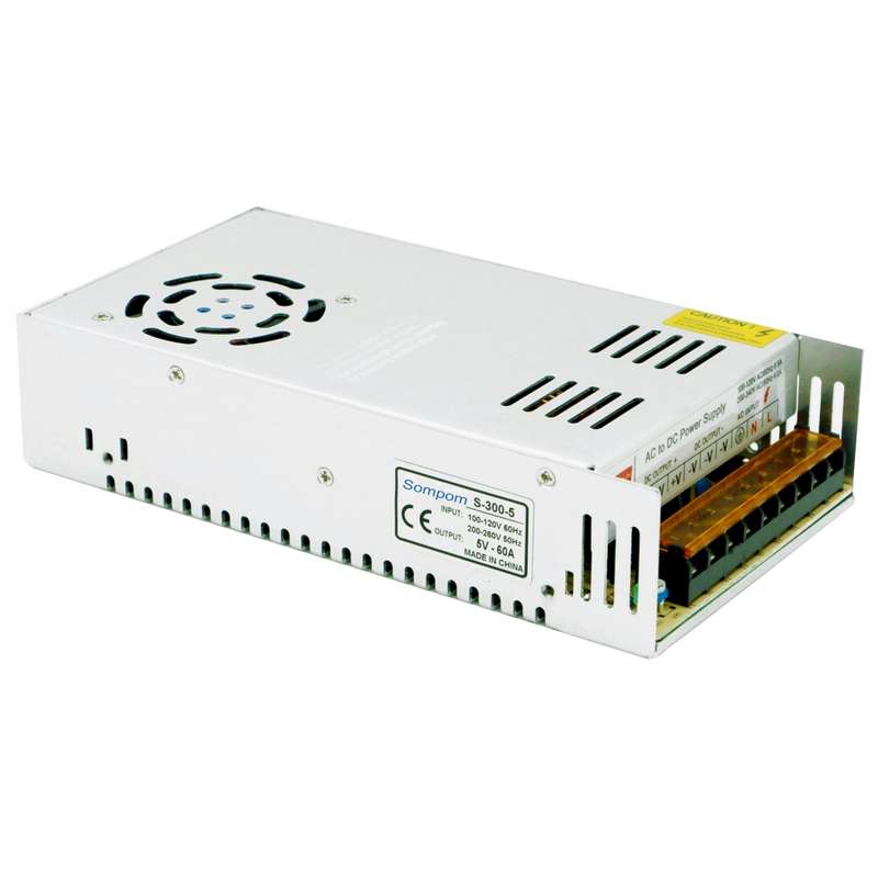 SOMPOM S-300-5 300W 5V 60A Switching Driver LED Light Strip Display Screen Lighting Monitor Power Su